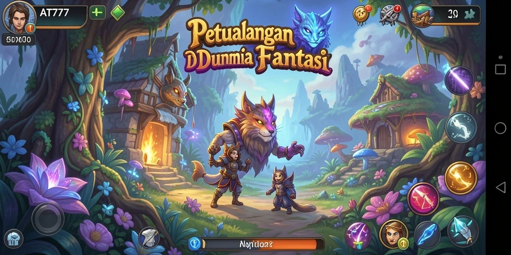 Screenshot utama AT777 menunjukkan aksi seru dalam petualangan yang mendebarkan.