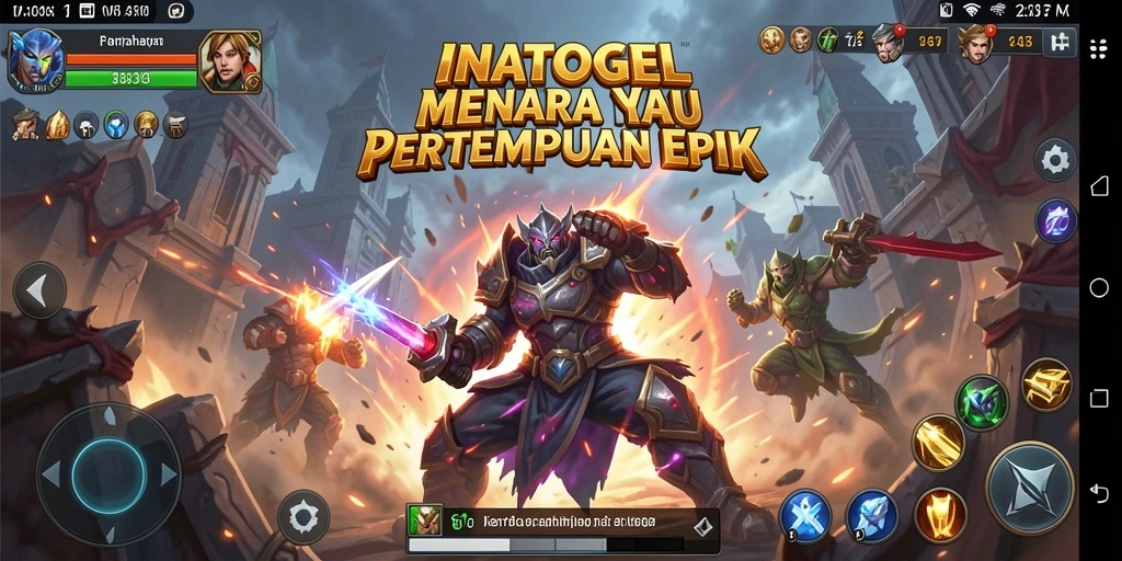 Screenshot menunjukkan gameplay intens dari Tower Defense INATOGEL.