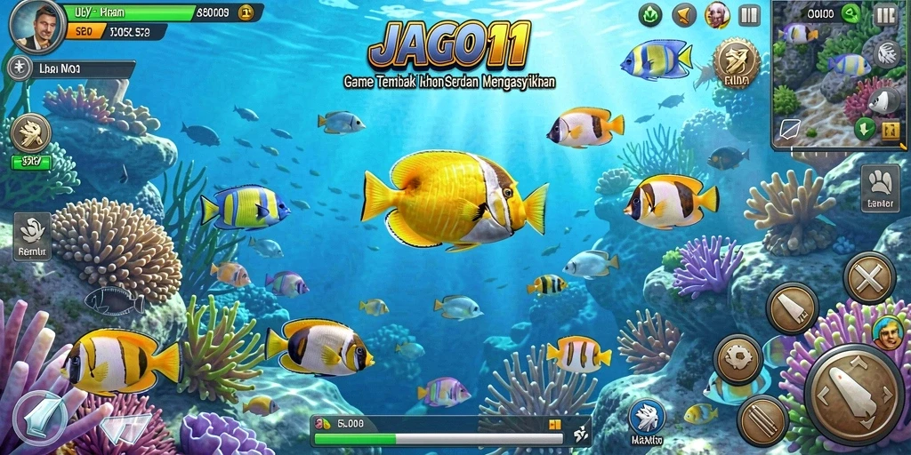 Gameplay seru menembak ikan di bawah laut.