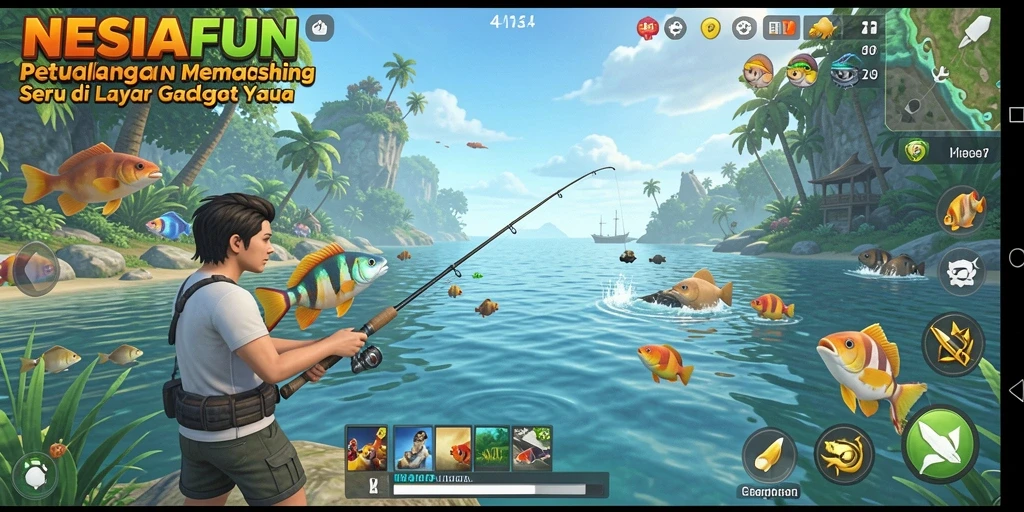 Gameplay NESIAFUN dengan pengalaman memancing yang seru dan interaktif.