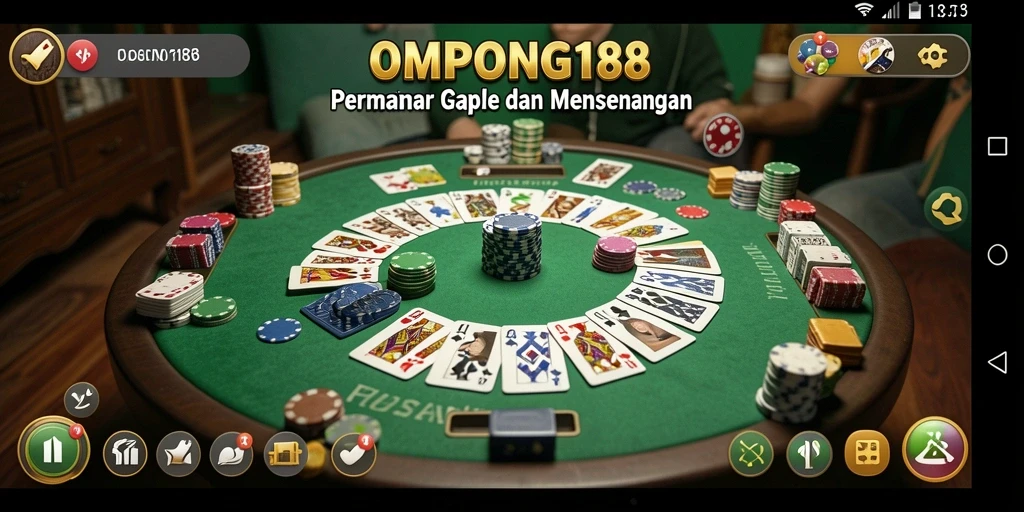 Screenshot gameplay OMPONG188 yang menarik saat bermain Gaple.